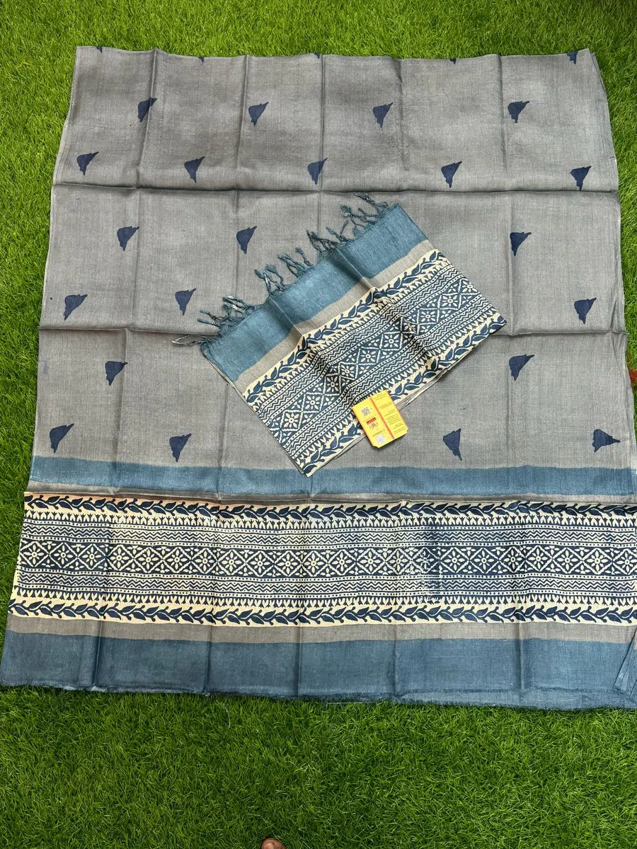 Pure Handloom Tussar Silk Dress Materials | Top & Dupatta Only